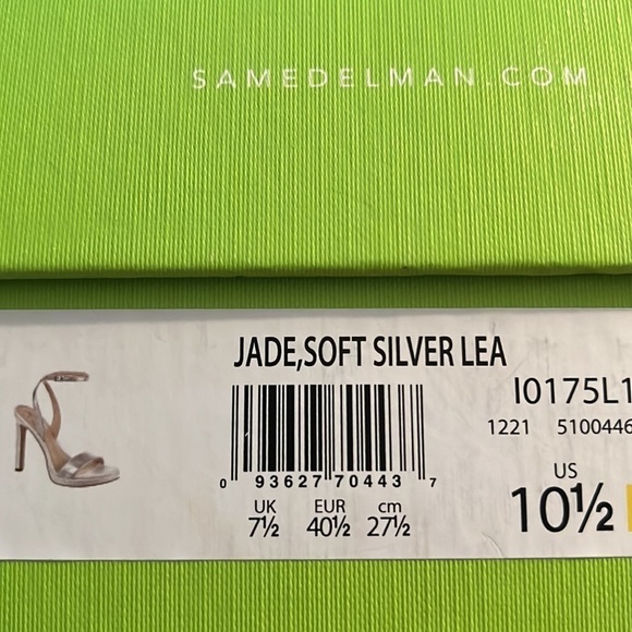 Sam Edelman Jade soft silver leaf ankle strap sandals Sz 10.5 heels new - Picture 13 of 13